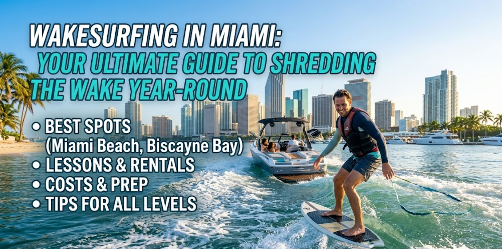 Wakesurfing in Miami